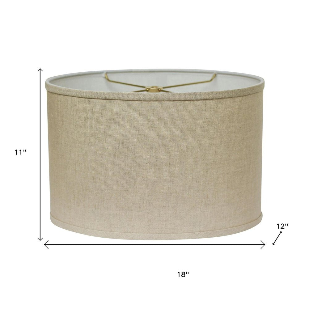 Dark Brown Linen Oval Lamp Shade