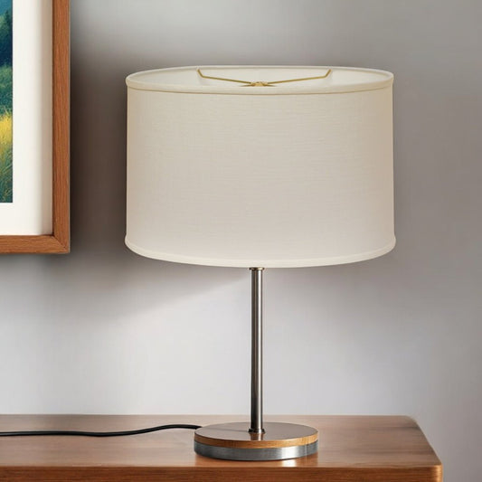 White Linen Oval Lamp Shade