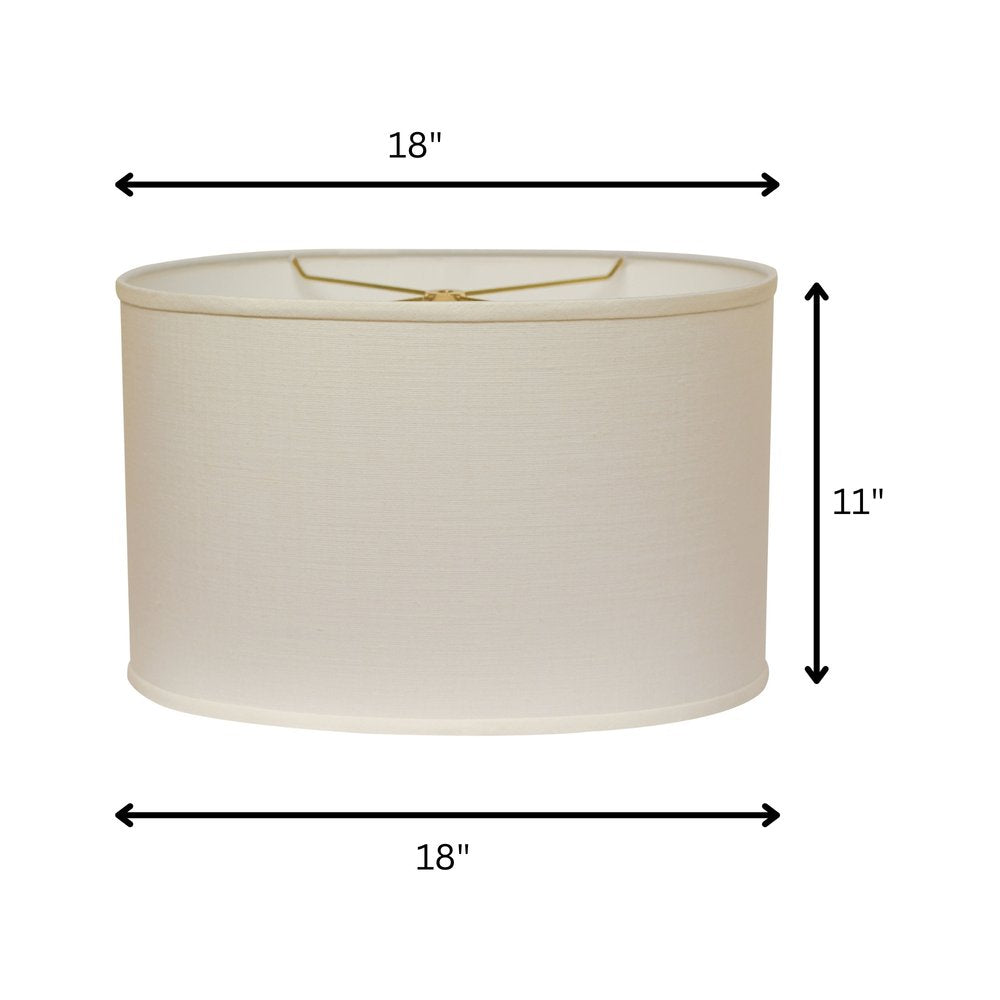 White Linen Oval Lamp Shade
