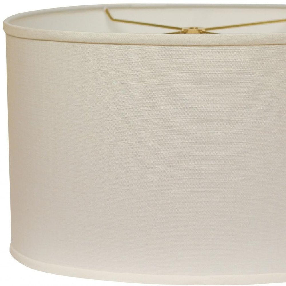 White Linen Oval Lamp Shade