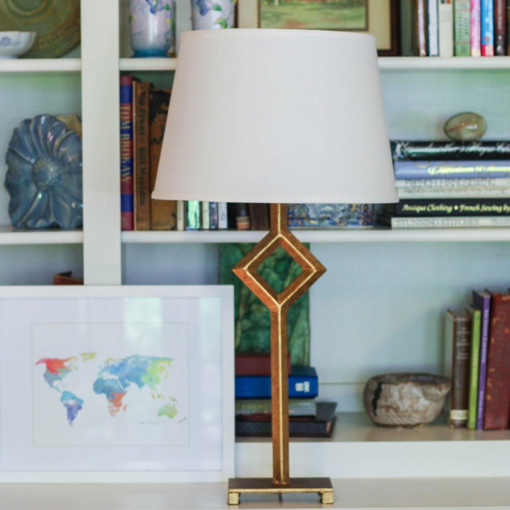 White Linen Empire Lamp Shade