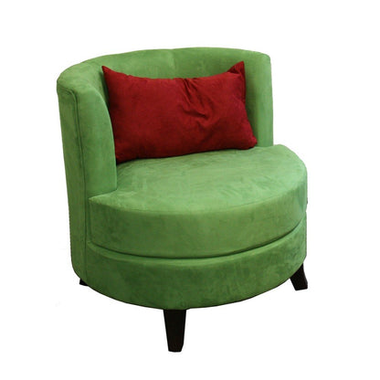 32" Green and Black Microfiber Side Chair And Toss Pillow
