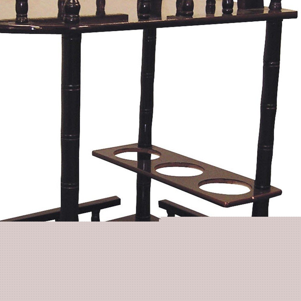 24" Dark Brown Rolling Bar Cart