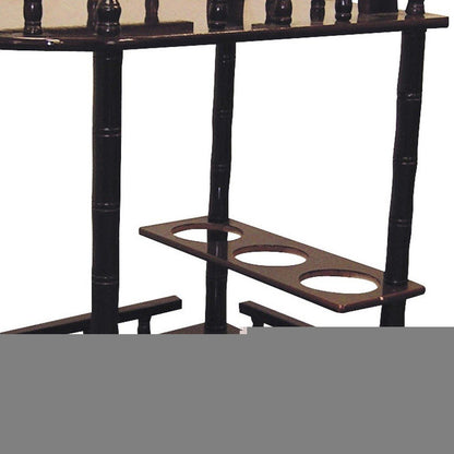 24" Dark Brown Rolling Bar Cart