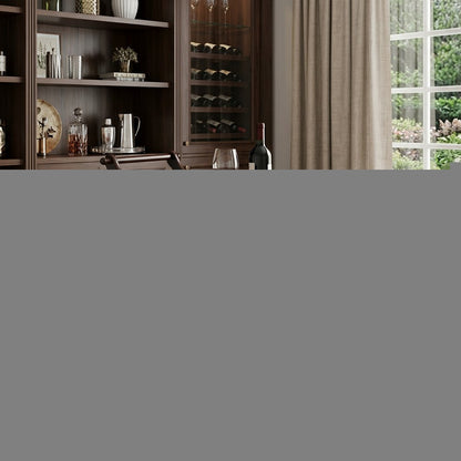 24" Dark Brown Rolling Bar Cart