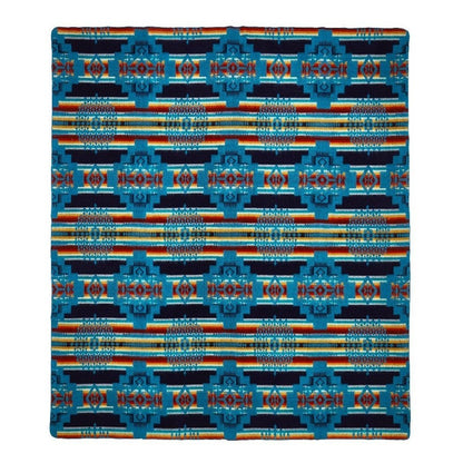 Blue Woven Acrylic Reversable Queen Blanket