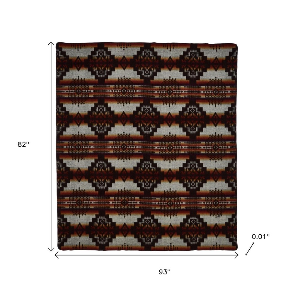 Brown Woven Acrylic Reversable Queen Blanket