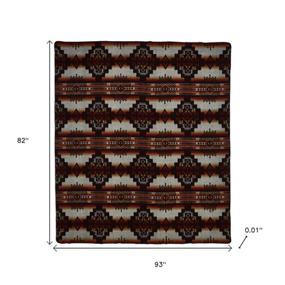 Brown Woven Acrylic Reversable Queen Blanket