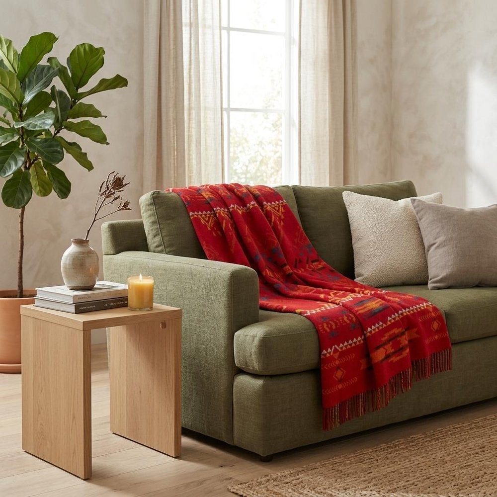 Ultra Soft Red Southwest Handmade Throw Blanket