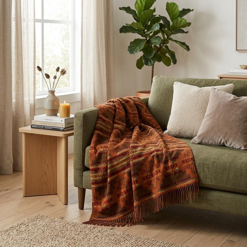 Ultra Soft Chocolate Brown Southwest Handmade Throw Blanket
