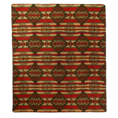 Olive Green Woven Acrylic Reversable Queen Blanket