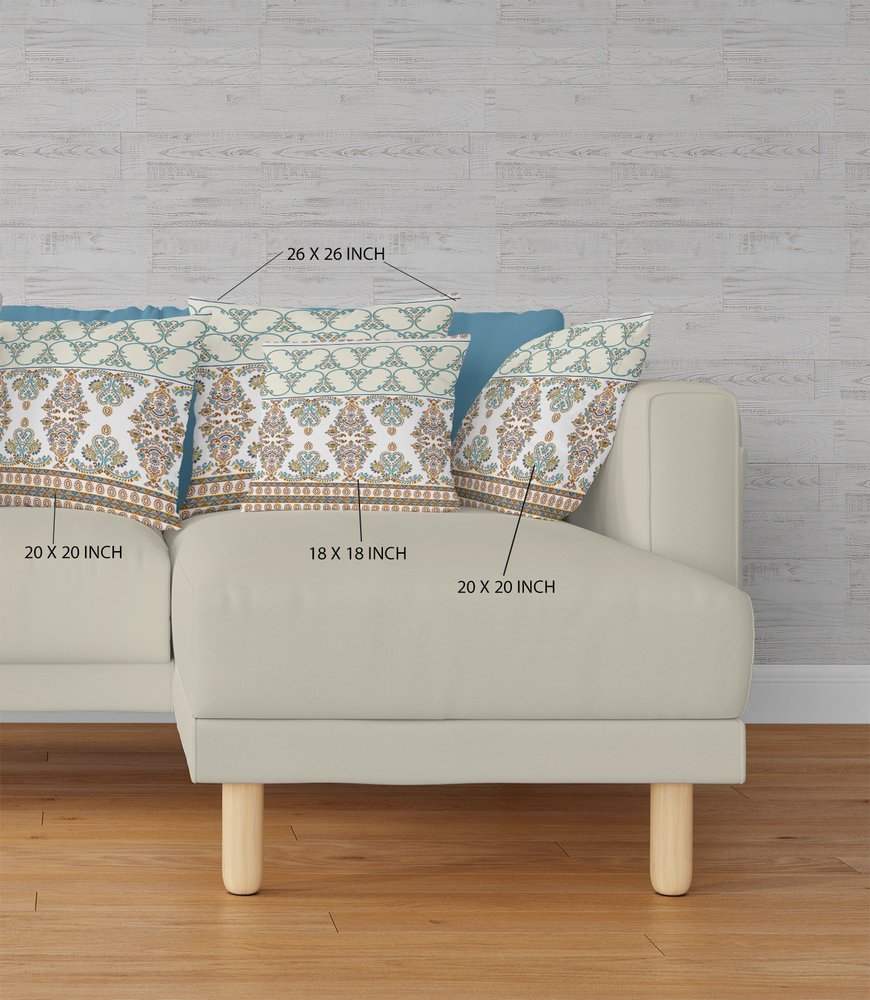 16" X 16" White And Yellow Broadcloth Floral Throw Pillow