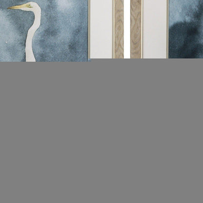 Set of Two Teal Blue Heron Framed Art