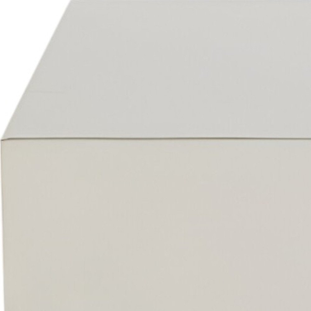 35" Silver Stainless Steel Square Solid Coffee Table