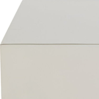 35" Silver Stainless Steel Square Solid Coffee Table