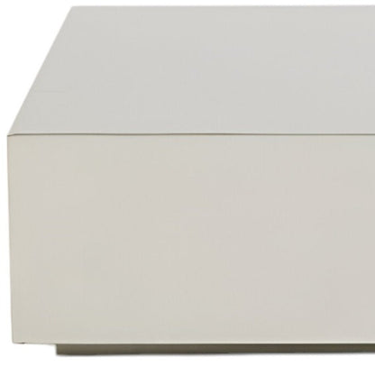 35" Silver Stainless Steel Square Solid Coffee Table