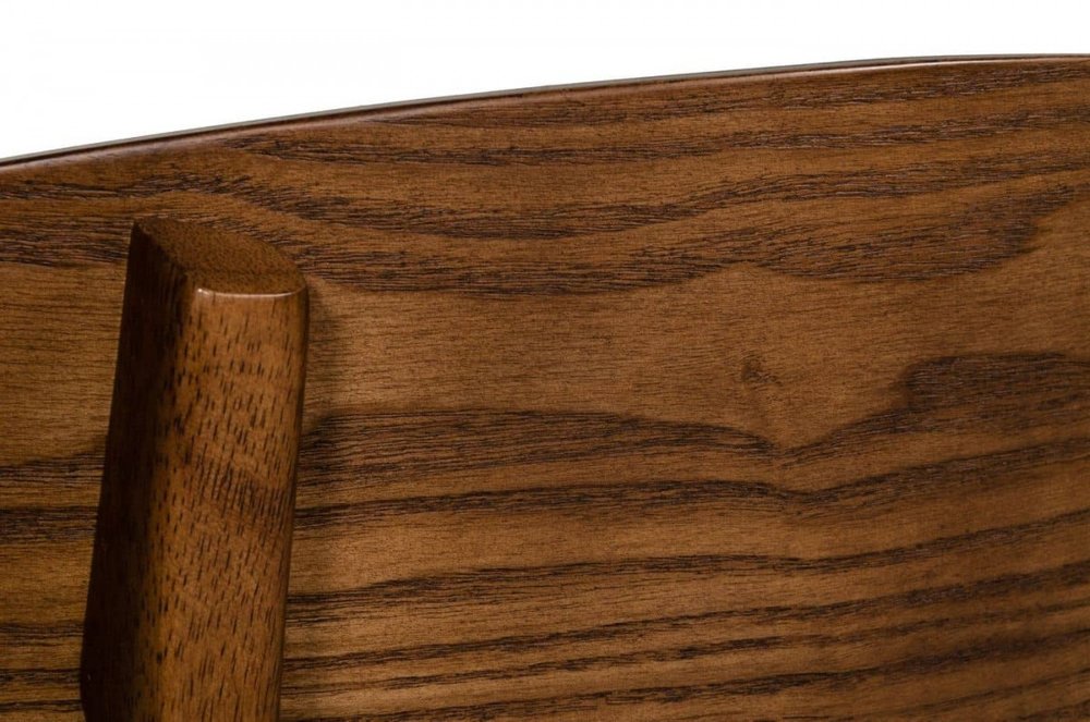 Set of Two Gray and Brown Upholstered Fabric Wishbone Back Dining Side Chairs