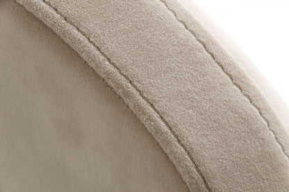 Set of Two Beige and Champagne Upholstered Velvet Wing Back Dining Side Chairs