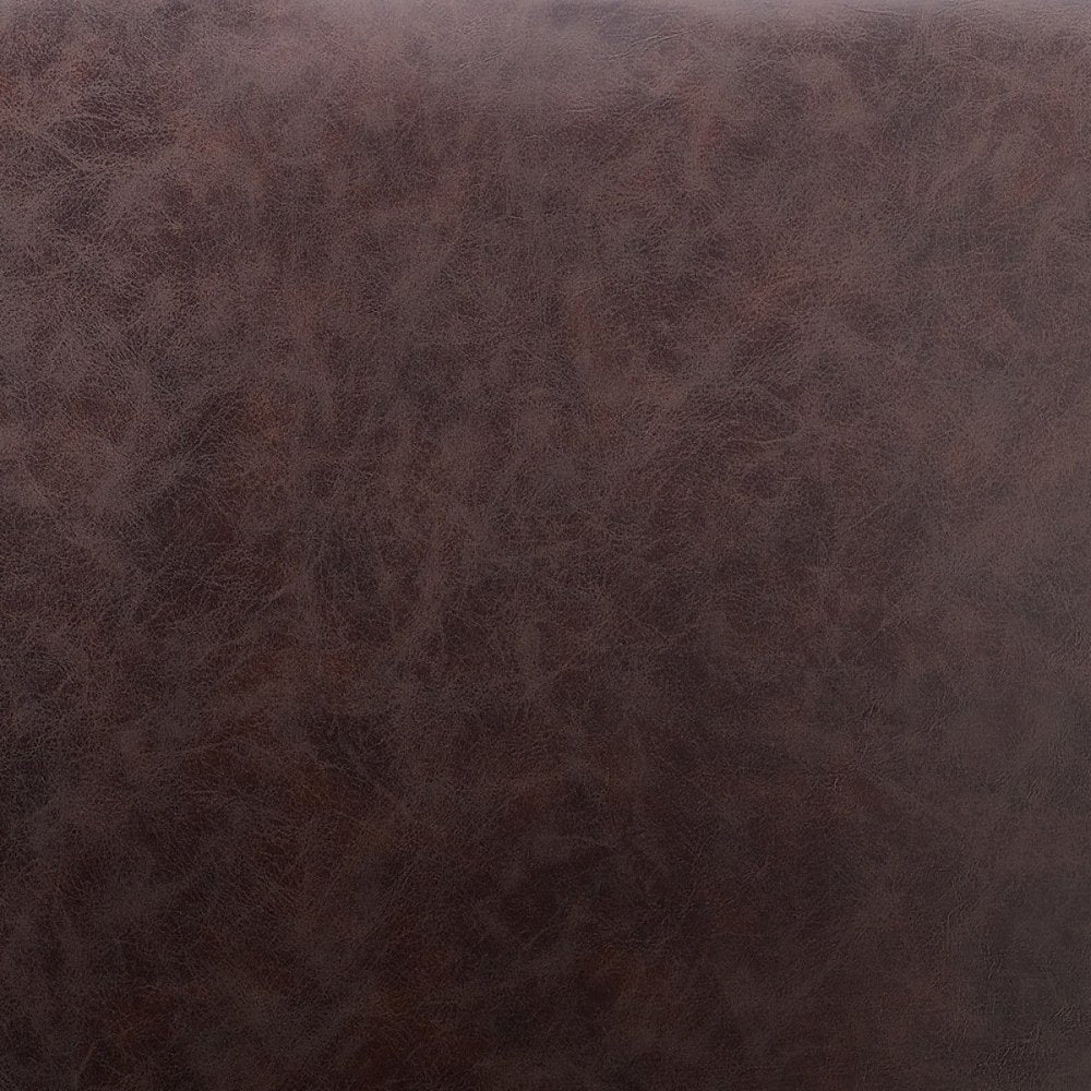 Set of Two Brown and Black Upholstered Faux Leather Dining Side Chairs