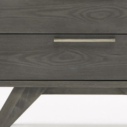 18" Solid Wood and Wood Two Drawer Nightstand