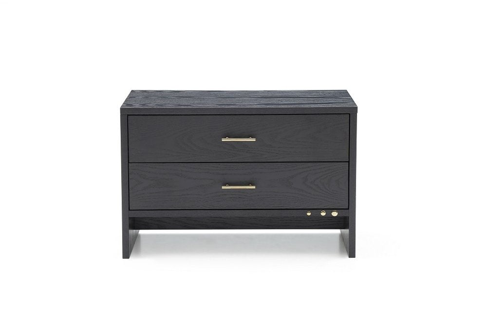 18" Wood Two Drawer Nightstand
