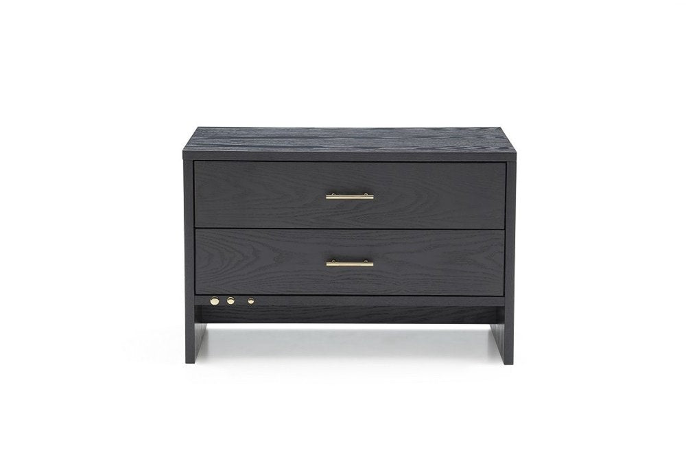 18" Wood Two Drawer Nightstand