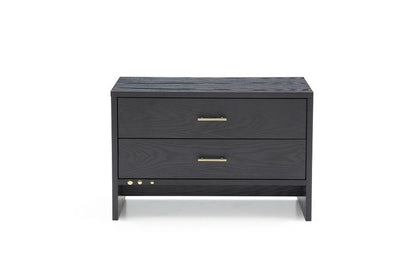 18" Wood Two Drawer Nightstand