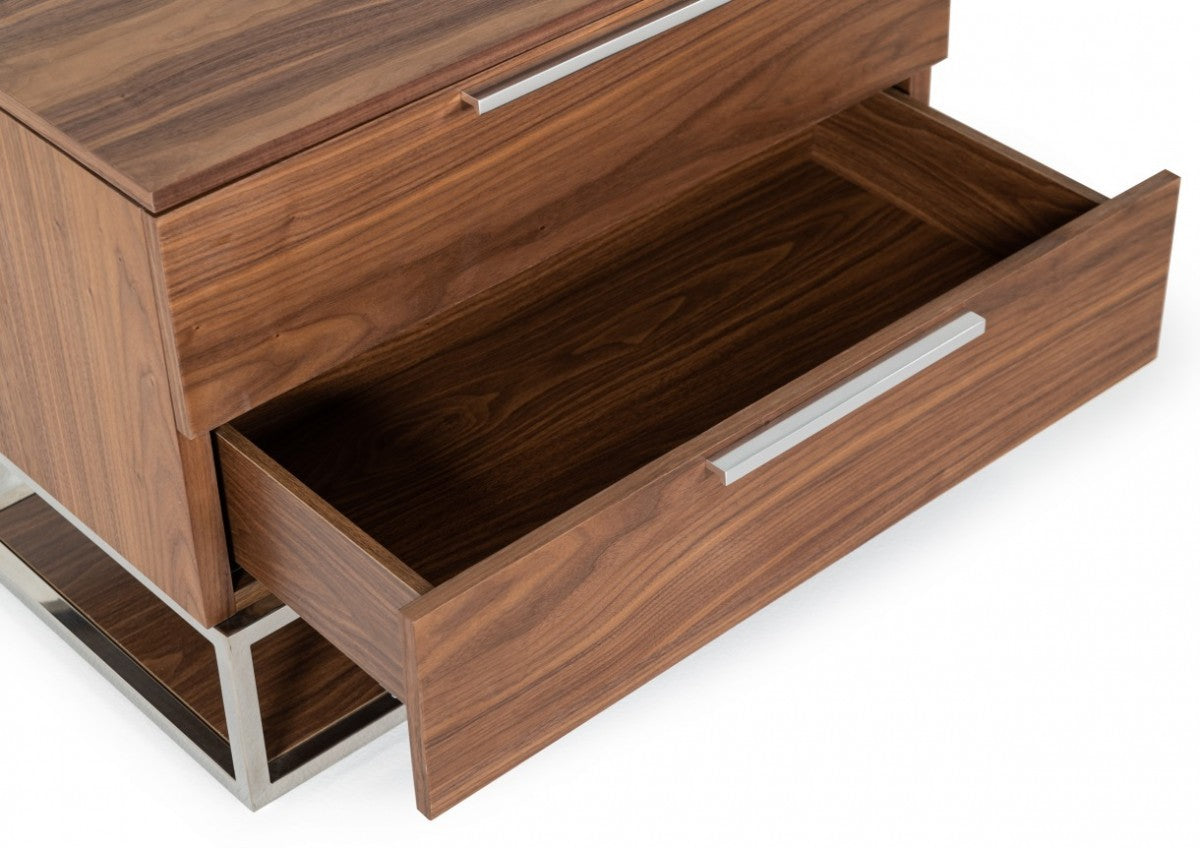 22" Wood Two Drawer Nightstand