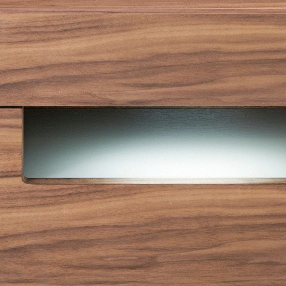 16" Wood Lighted Two Drawer Nightstand