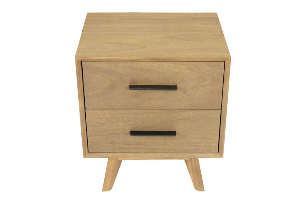 24" Solid Wood and Wood Two Drawer Nightstand