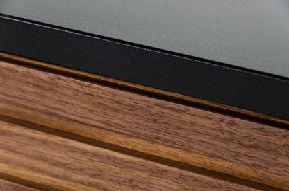 63" Walnut And Gray Wood Open And Enclosed Storage TV Stand