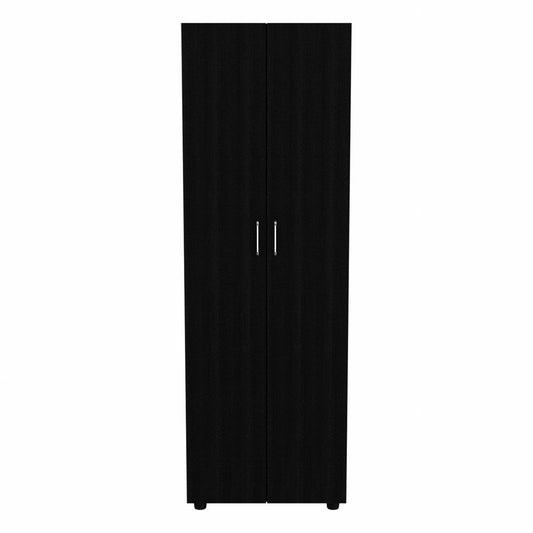 71" Black Wood Two Door Combo Dresser