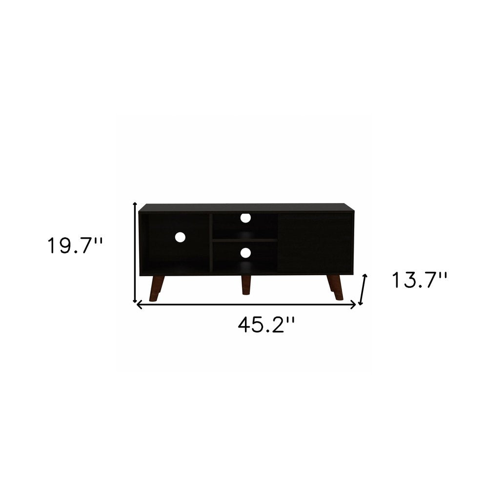 45" Black Open Shelving TV Stand