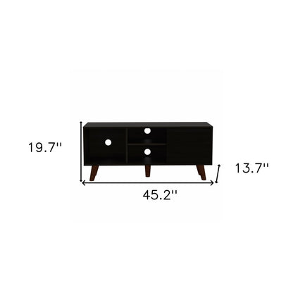 45" Black Open Shelving TV Stand