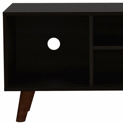 45" Black Open Shelving TV Stand