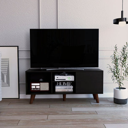 45" Black Open Shelving TV Stand