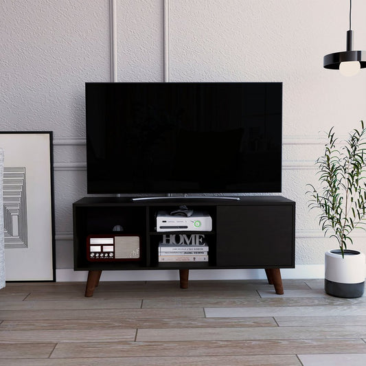 45" Black Open Shelving TV Stand