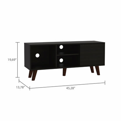 45" Black Open Shelving TV Stand