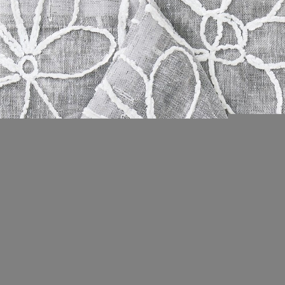 Set of Two 96"  Silver Floral Embroidered Window Panels