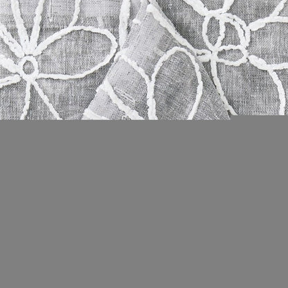 Set of Two 96"  Silver Floral Embroidered Window Panels