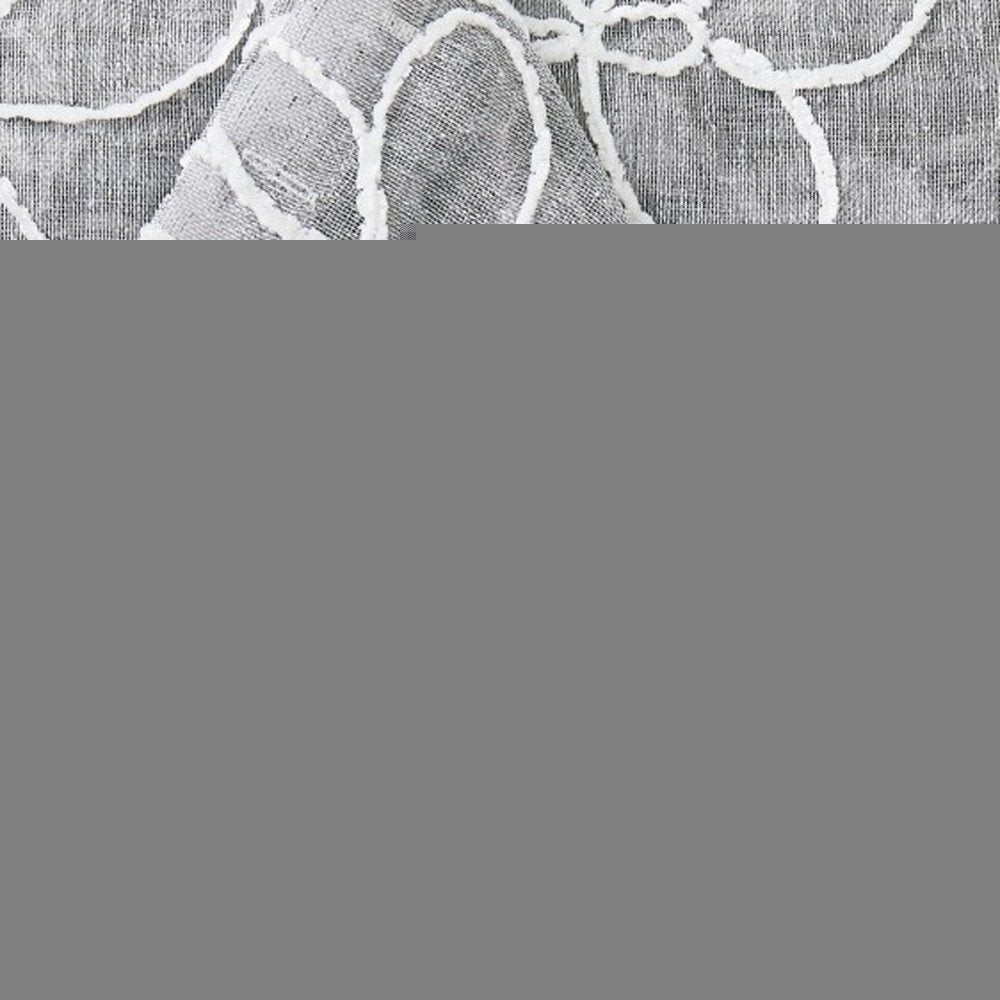 Set of Two 96"  Silver Floral Embroidered Window Panels