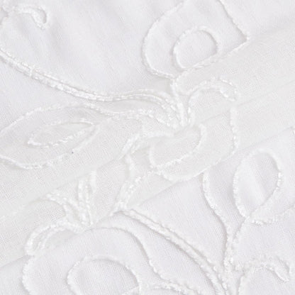 Set of Two 96"  White Boho Embroidered Window Panels