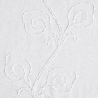 Set of Two 96.00" White Semi-Sheer Curtains