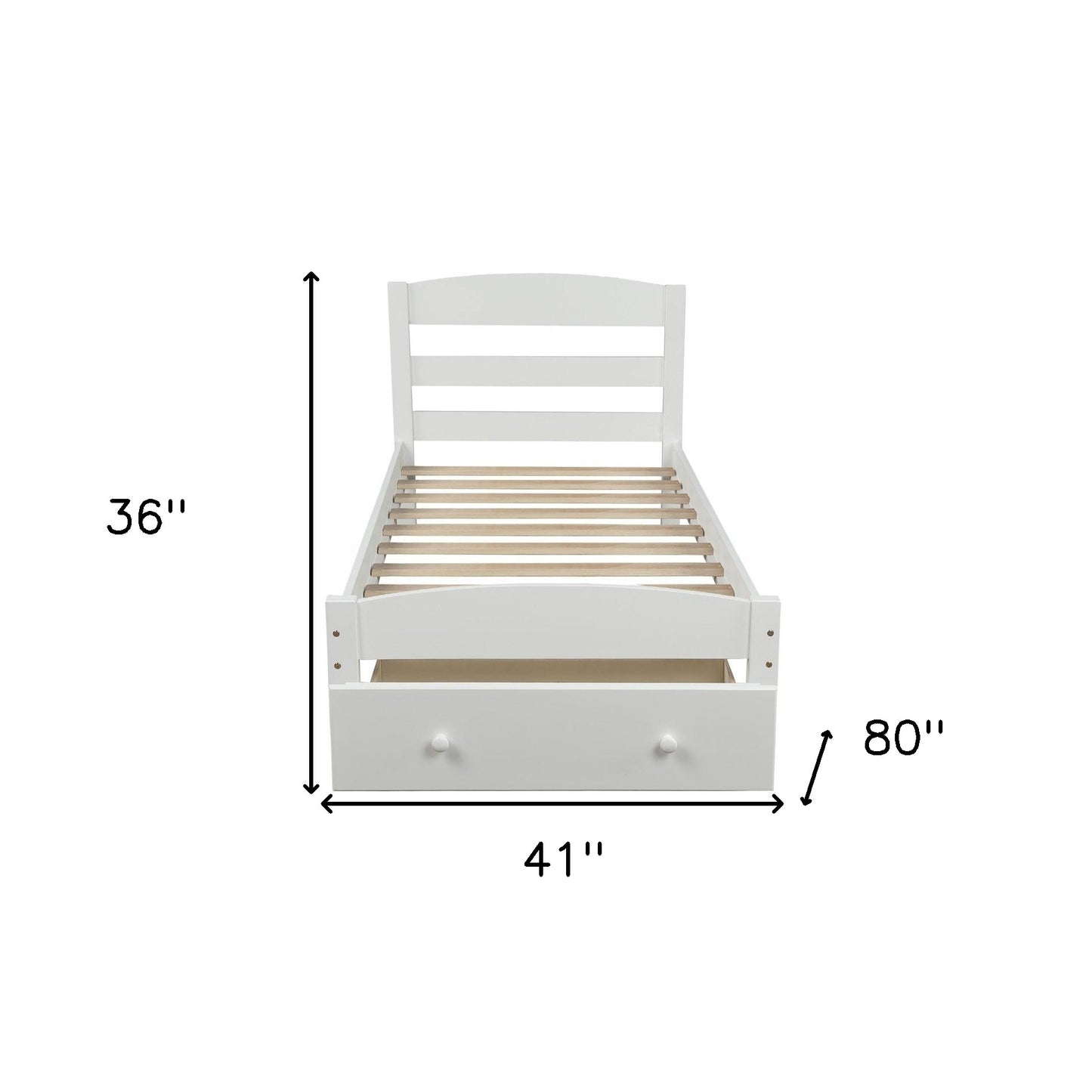 White Wood Twin Bed Frame