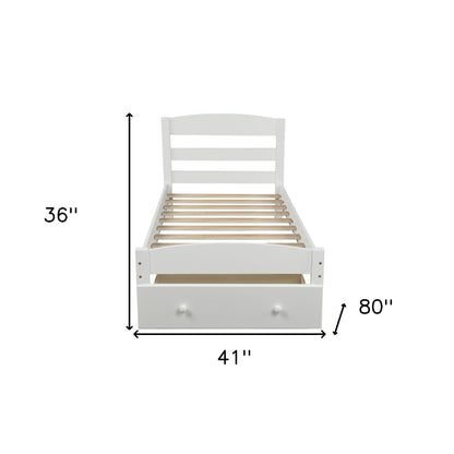 White Wood Twin Bed Frame