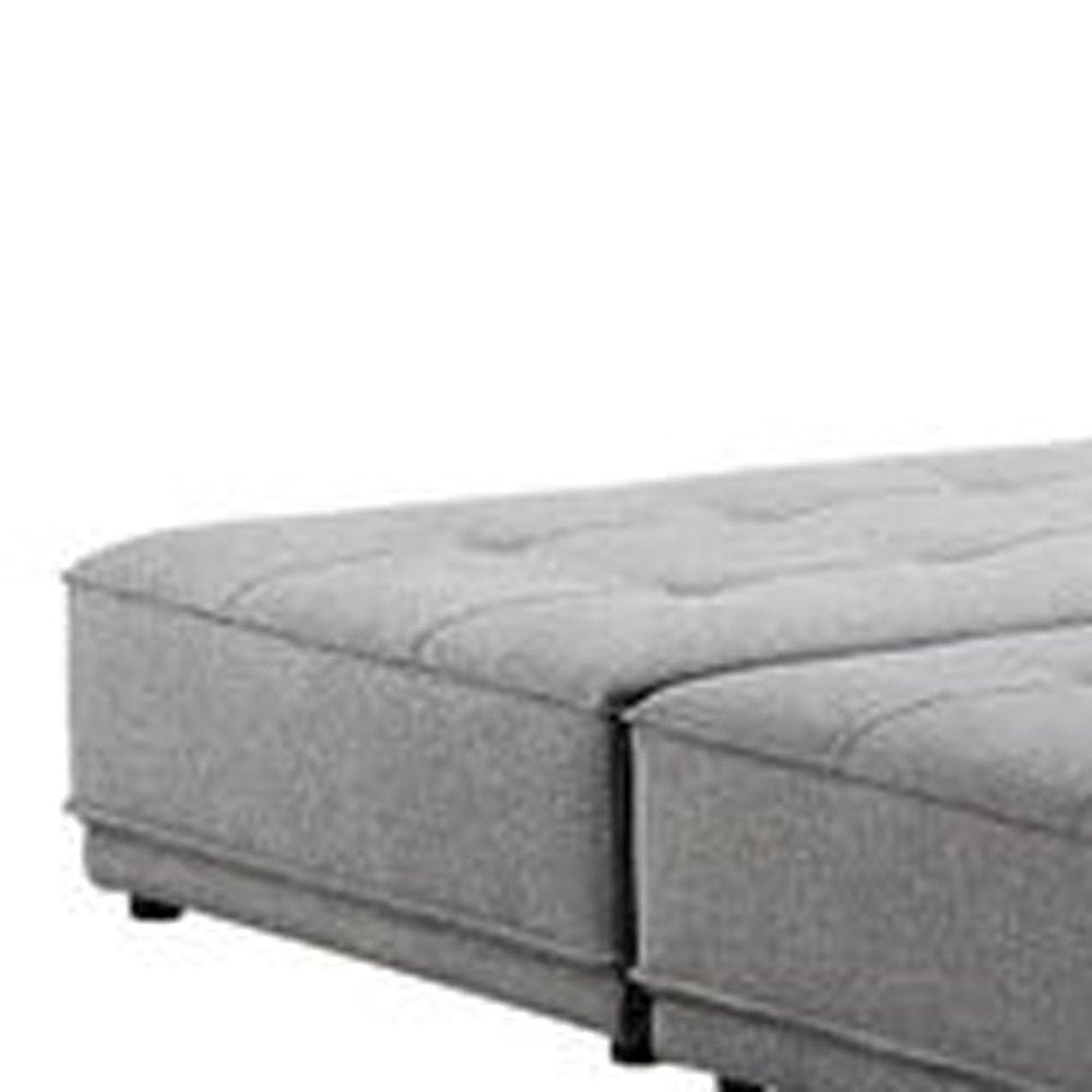 Gray 100% Polyester Stationary L Shaped Two Piece Sofa And Chaise