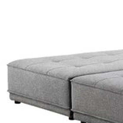 Gray 100% Polyester Stationary L Shaped Two Piece Sofa And Chaise