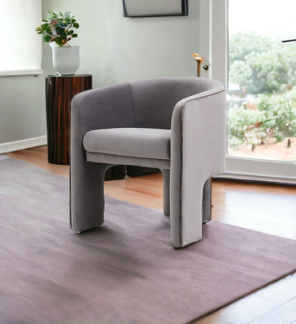 24" Dark Slate Gray Velvet Barrel Chair
