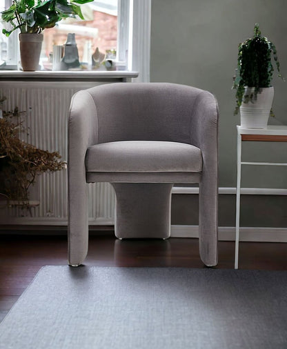 24" Dark Slate Gray Velvet Barrel Chair
