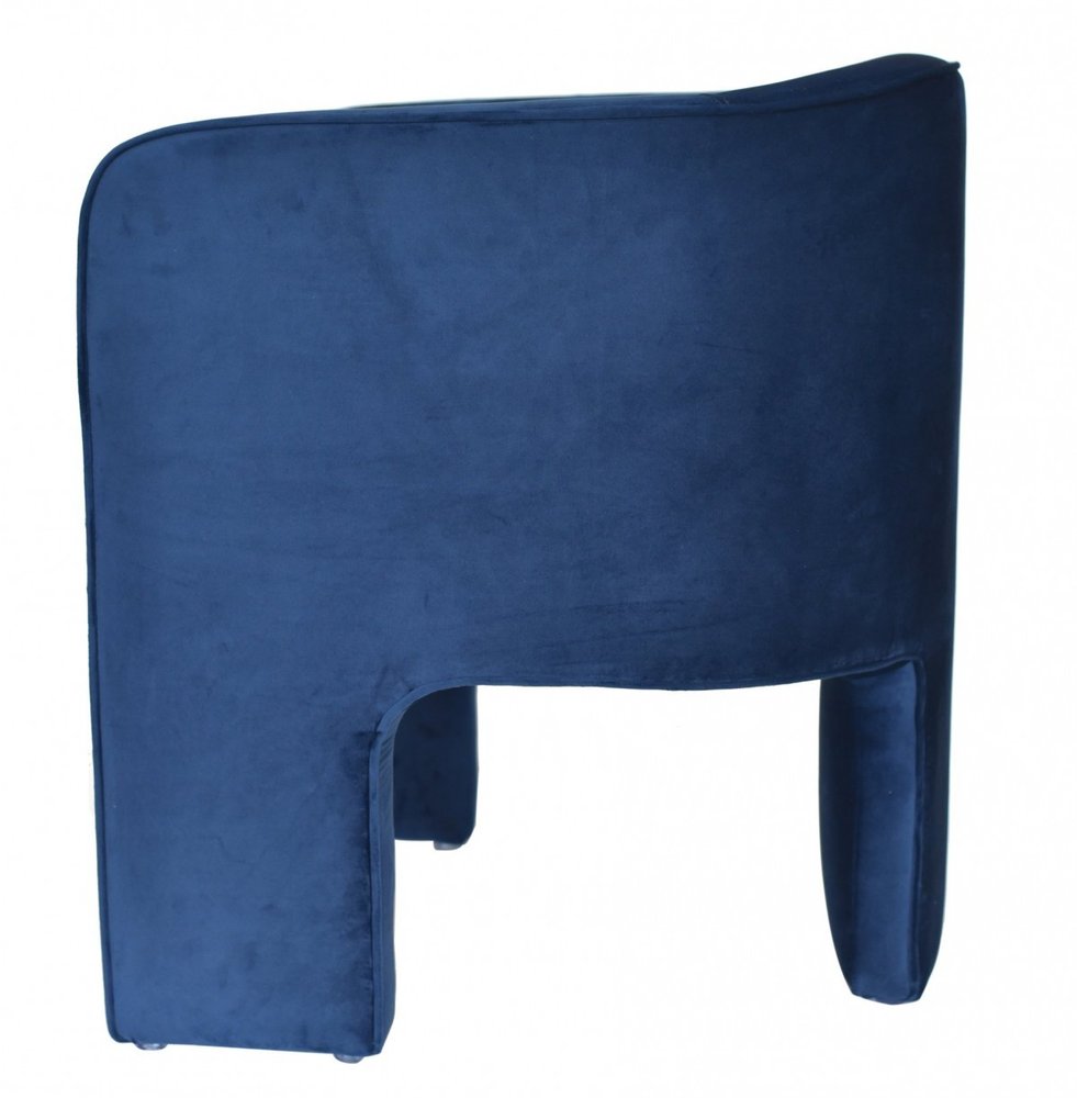 24" Blue Velvet Barrel Chair